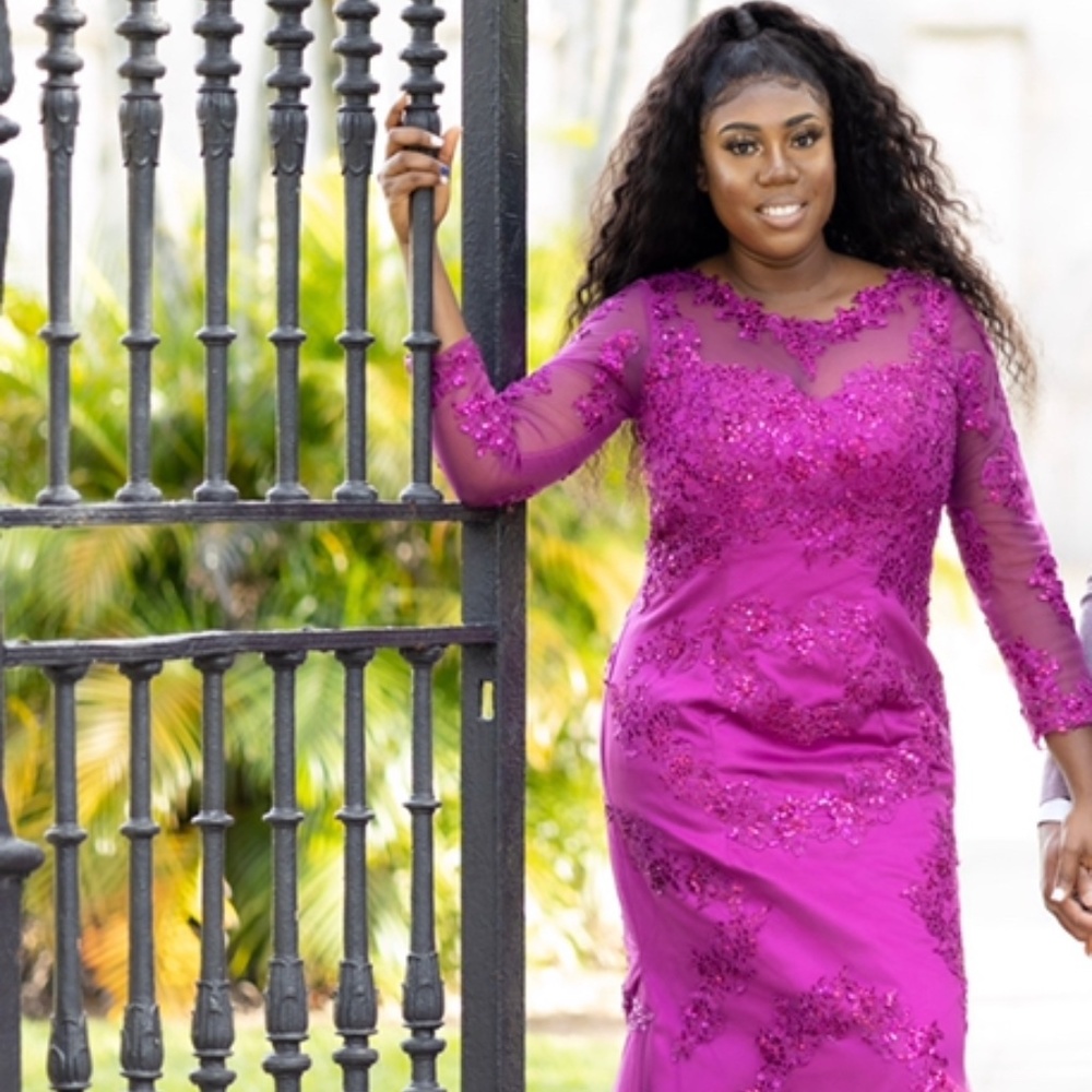 Purple engagement dress
